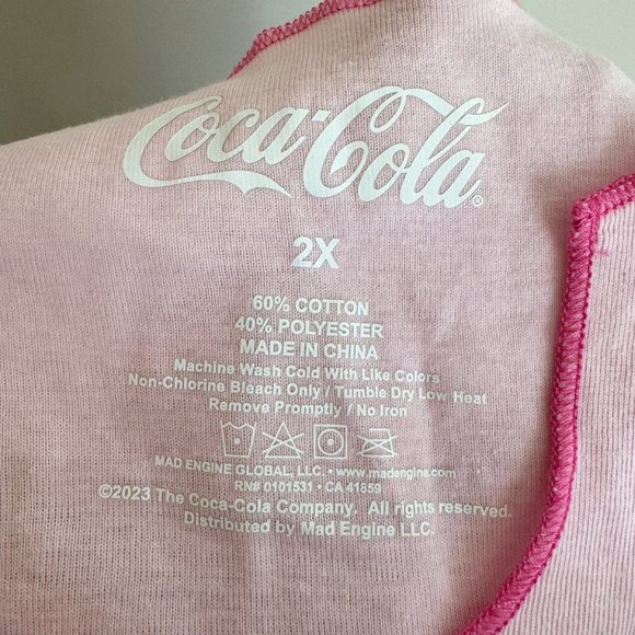 NEW Women's Coca Cola Miami Cropped Tank Top - Pink - Picture 6 of 7